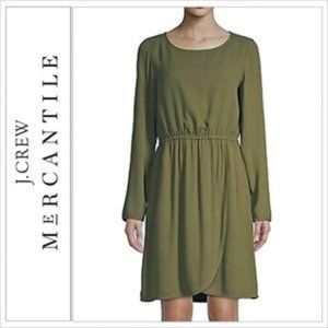 J. Crew Mercantile Tulip Army Green Dress (Size 8)